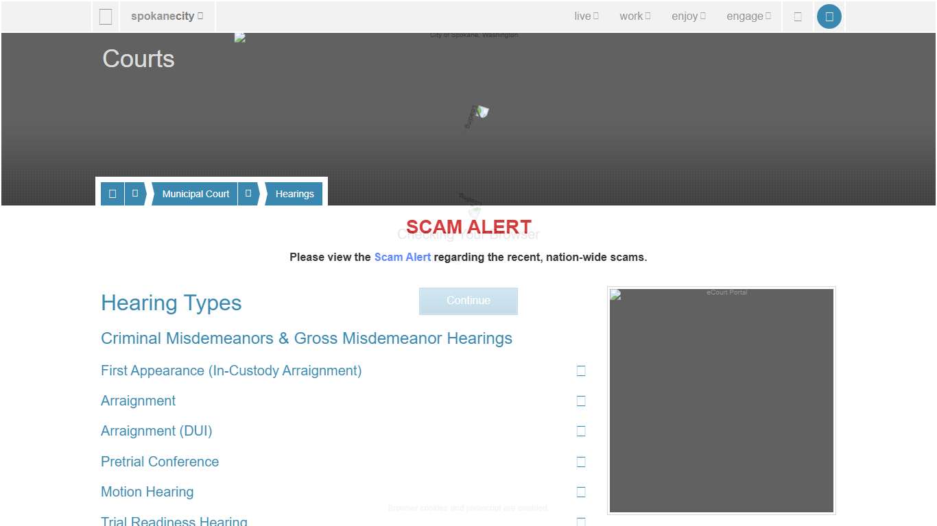 Municipal Court Hearings - City of Spokane, Washington