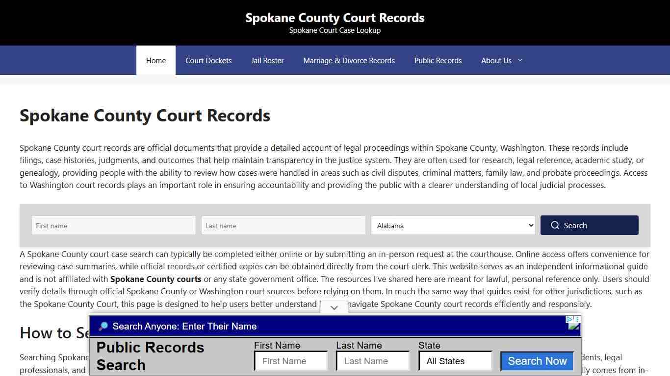 Spokane County Court Records - Spokane County Court Records